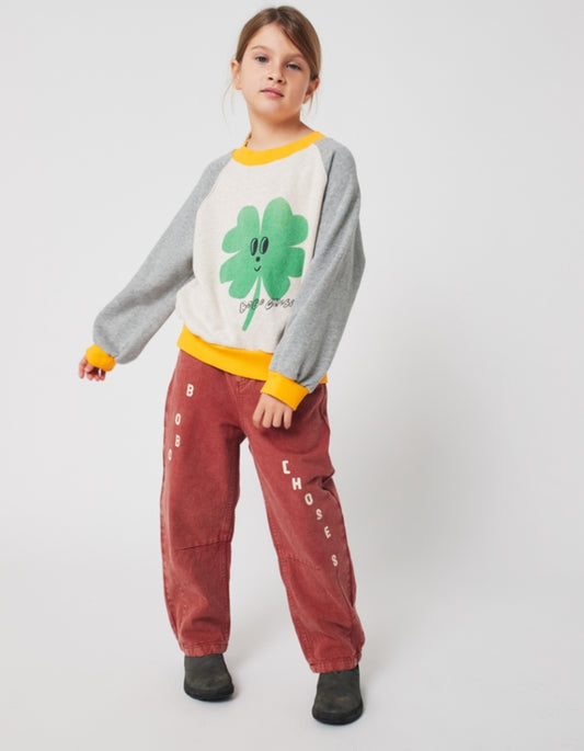 BOBO CHOSES Lucky Clover Ranglan Sweatshirt