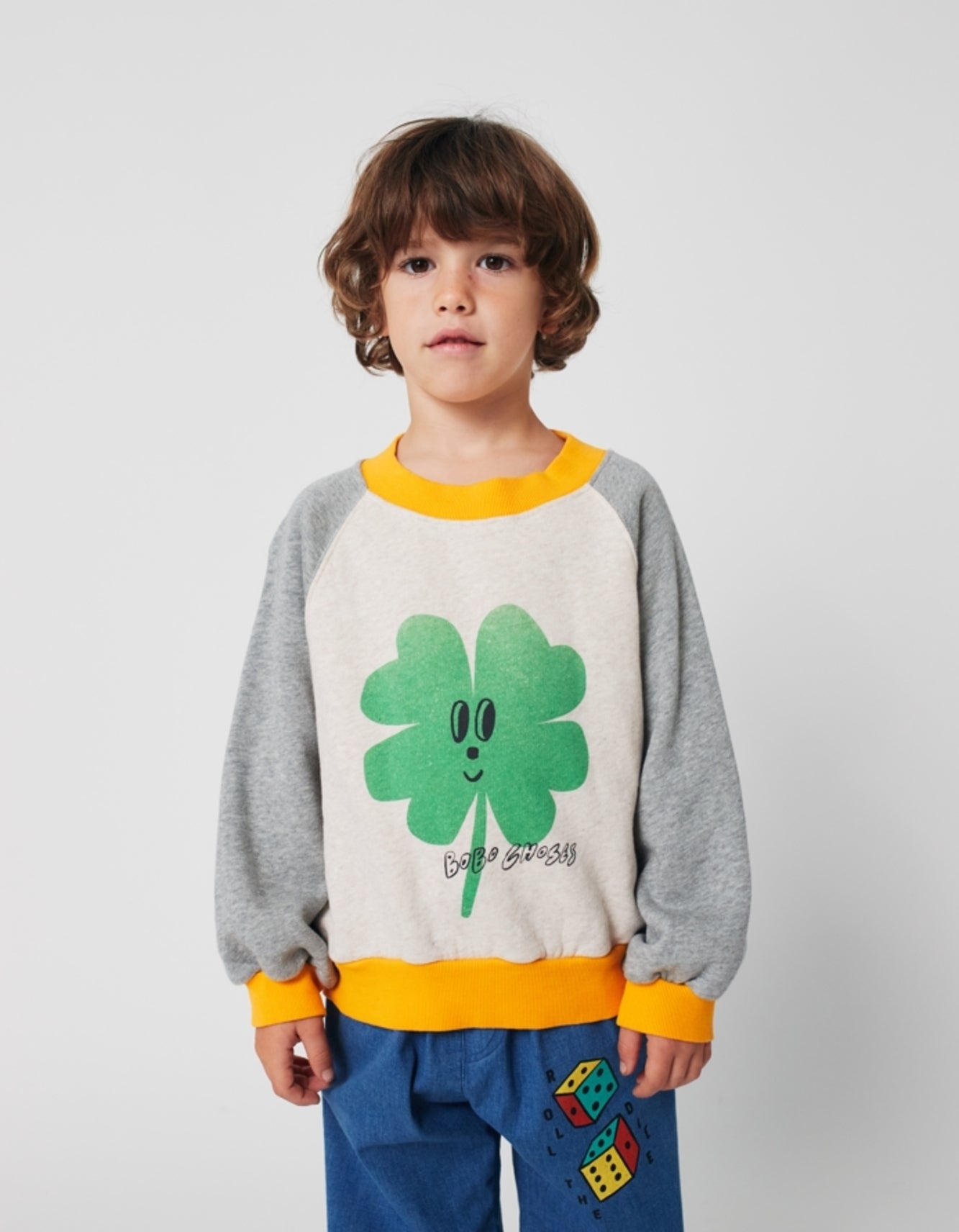 BOBO CHOSES Lucky Clover Ranglan Sweatshirt