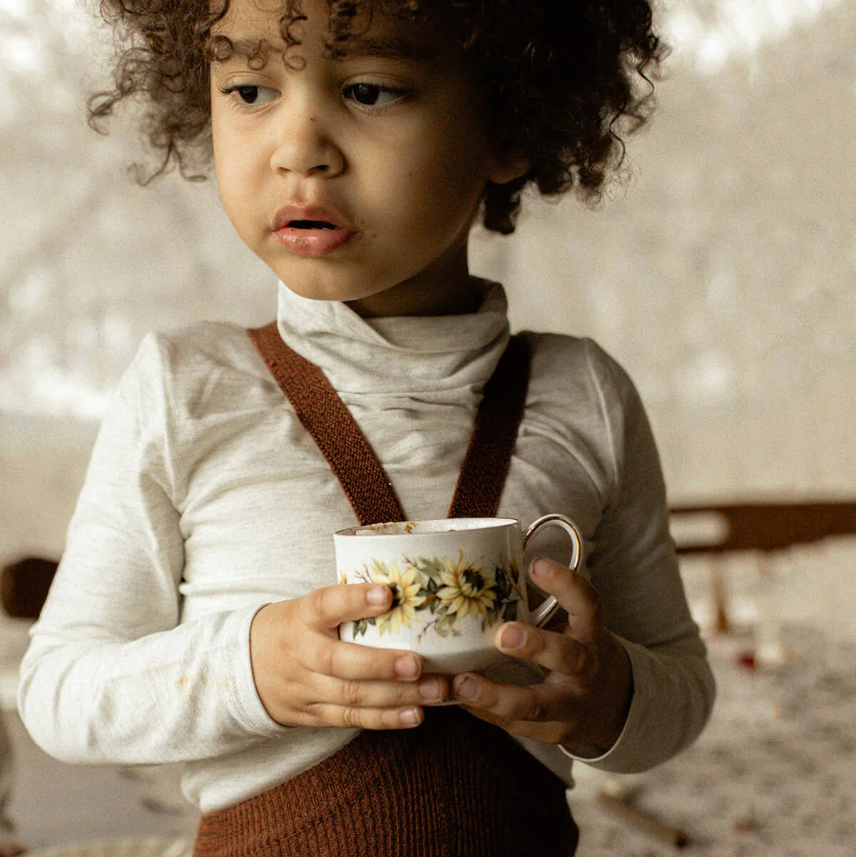 Footed Tights With Braces in Spicy Chai by Silly Silas