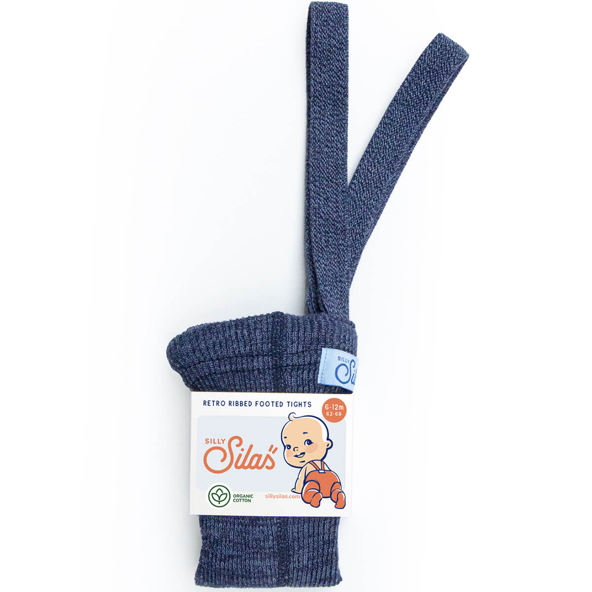 Previous Next   Footed Tights With Braces in Denim by Silly Silas