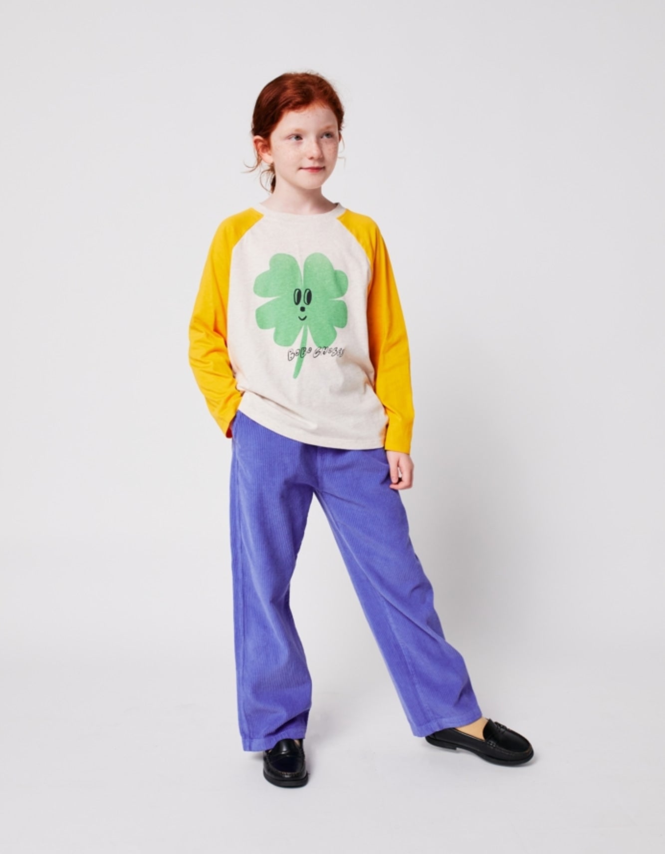 BOBO CHOSES Lucky Clover Ranglan Sleeves T-shirt