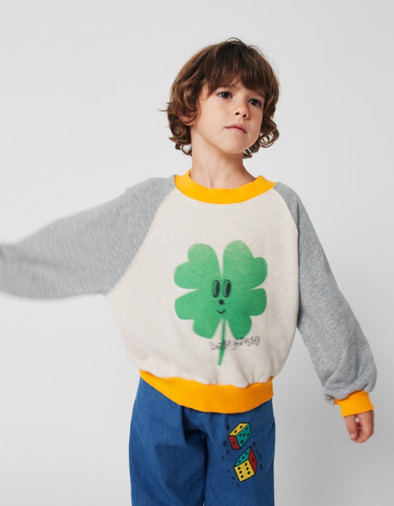 BOBO CHOSES Lucky Clover Ranglan Sweatshirt