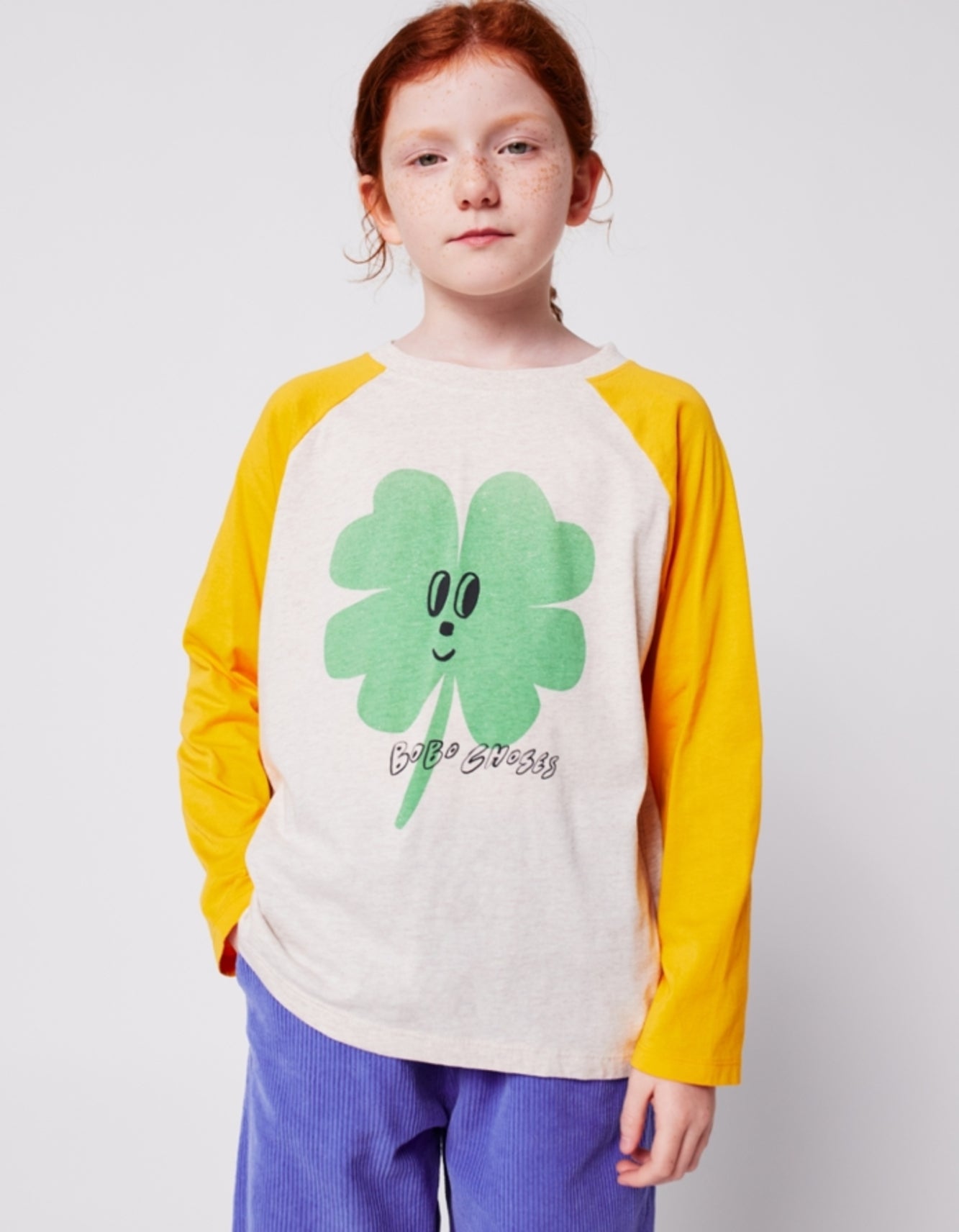 BOBO CHOSES Lucky Clover Ranglan Sleeves T-shirt