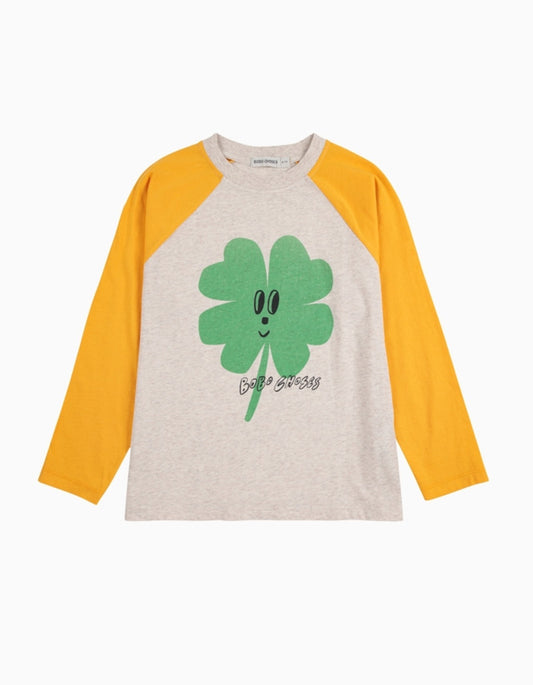 BOBO CHOSES Lucky Clover Ranglan Sleeves T-shirt