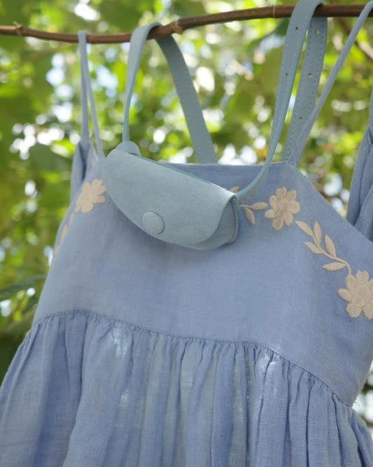 ECRIN SUEDE COIN BAG _BLUE BELL